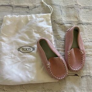 Baby Tod's Junior Pink Suede Loafers
